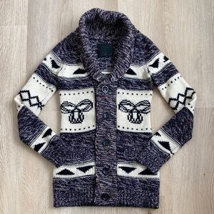 TNA Lambswool Button Up Cardigan Sweater